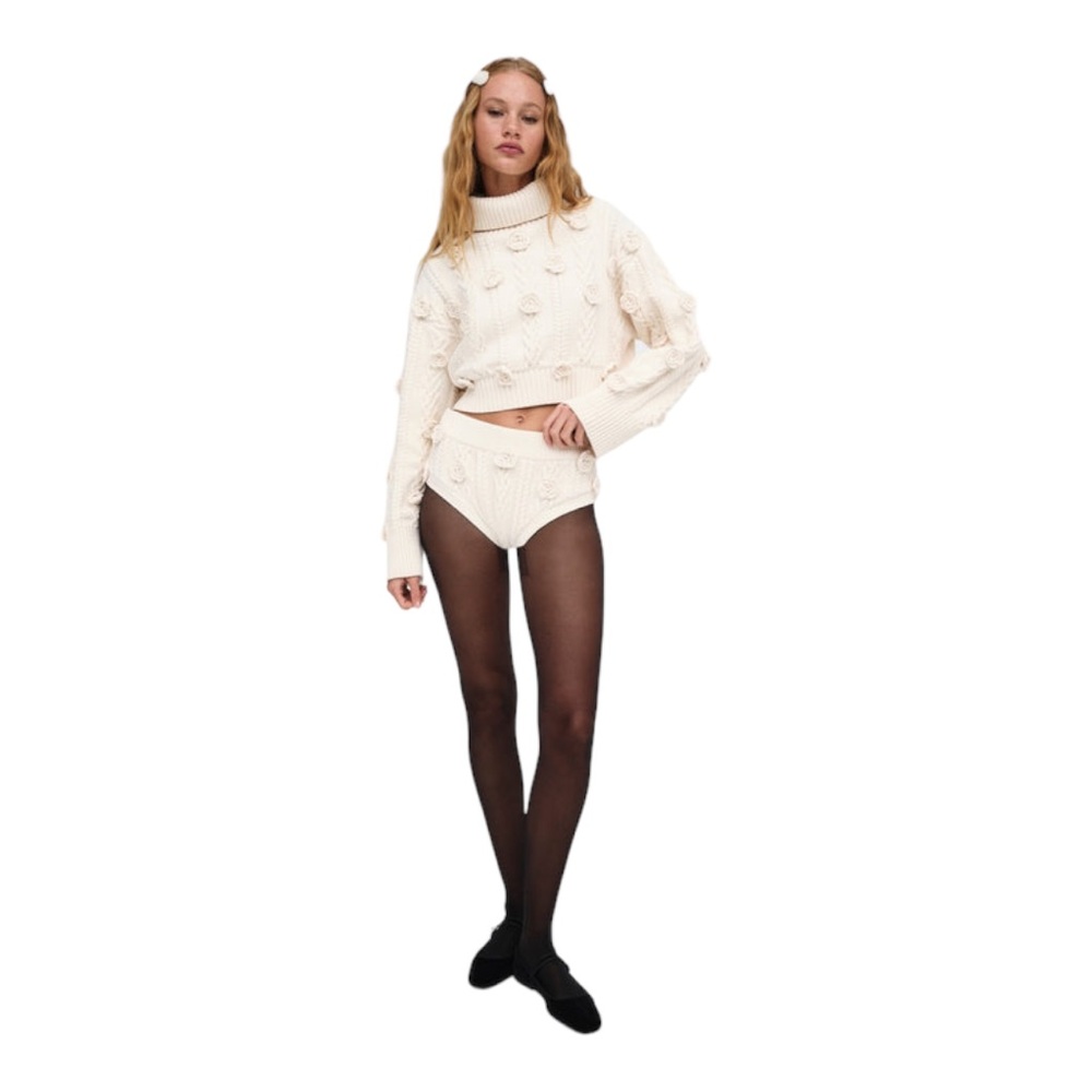 For Love and Lemons Mel Knit Panty Rose Lady size small